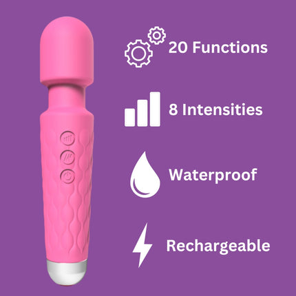 Loving Joy 20 Function Wand Vibrator Pink