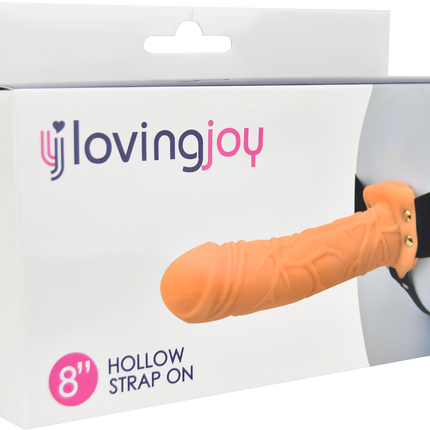 Loving Joy 8 Inch Hollow Strap On Vanilla