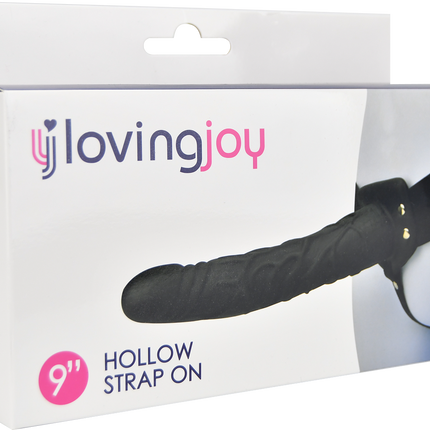 Loving Joy 9 Inch Hollow Strap On Black