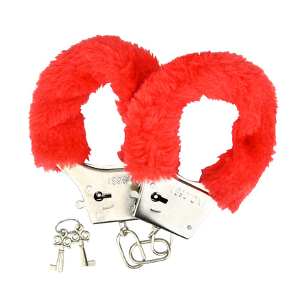 Loving Joy Furry Handcuffs Red