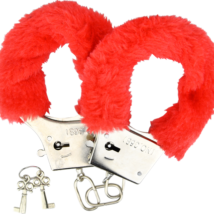 Loving Joy Furry Handcuffs Red