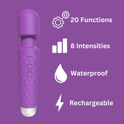 Loving Joy 20 Function Wand Vibrator Purple