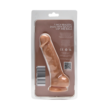 Loving Joy 7 Inch Realistic Silicone Dildo with Suction Cup and Balls Vanilla
