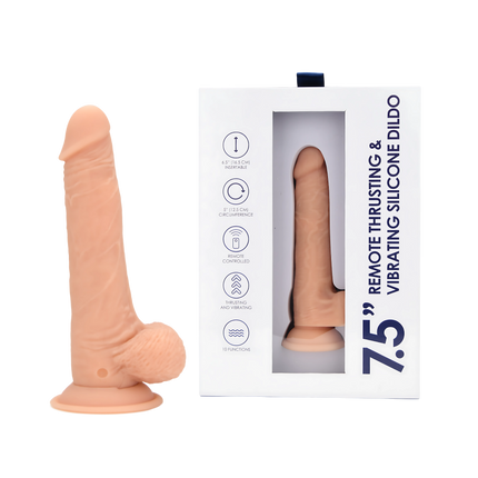 Loving Joy 7.5" Remote Thrusting & Vibrating Silicone Dildo
