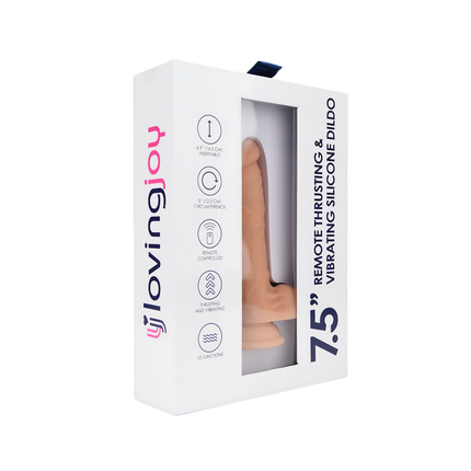 Loving Joy 7.5" Remote Thrusting & Vibrating Silicone Dildo