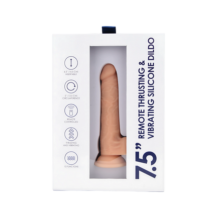 Loving Joy 7.5" Remote Thrusting & Vibrating Silicone Dildo