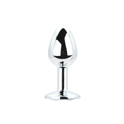 Toosh Metal Butt Plug Silver Set of 3 Clear Stone
