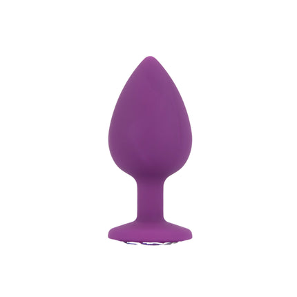 Toosh Silicone Butt Plug Purple Set of 3 Clear Stone