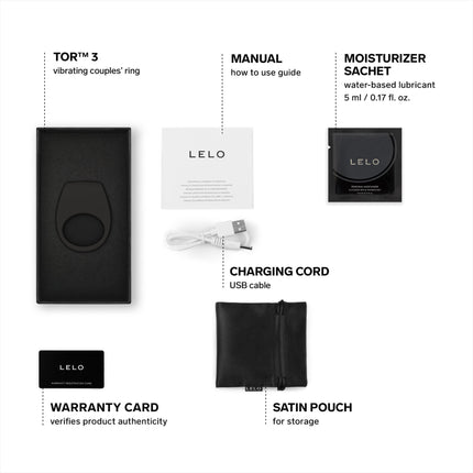 LELO Tor 3 App Controlled Cock Ring Black