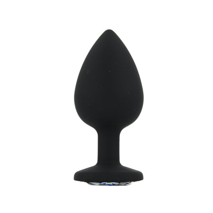 Toosh Silicone Butt Plug Black Set of 3 Clear Stone