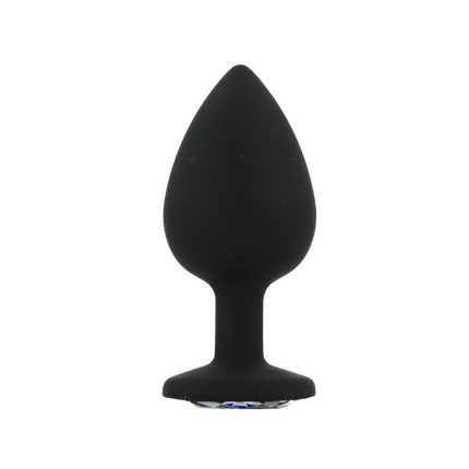 Toosh Silicone Butt Plug Black Set of 3 Clear Stone