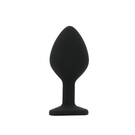 Toosh Silicone Butt Plug Black Set of 3 Clear Stone