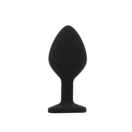 Toosh Silicone Butt Plug Black Set of 3 Clear Stone