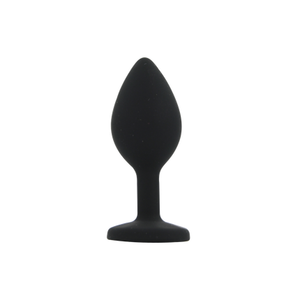 Toosh Silicone Butt Plug Black Set of 3 Clear Stone